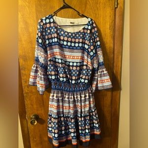 Patterned ruffle dress